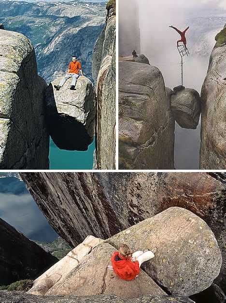 The Kjeragbolten Boulder Is A Huge Rock Wedged More Than 1000 Meters Up