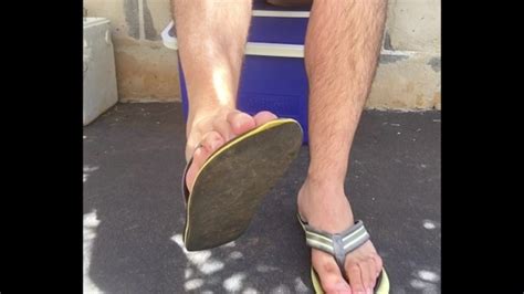 Worn Out Flip Flops Thongs Slapping Against My Naked Male Soles Feels So Nice Manly Foot