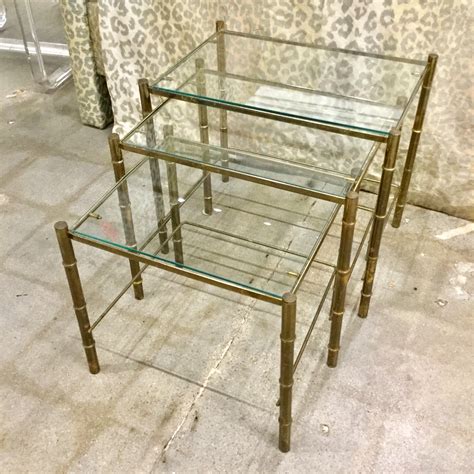 Brass And Glass Nesting Tables Park Eighth