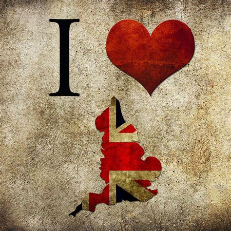 I Love England Digital Art By Gina Dsgn