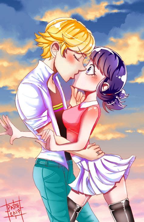 Adrienette Fanart Pulled In For A Kiss By Patchedupartist Miraculous
