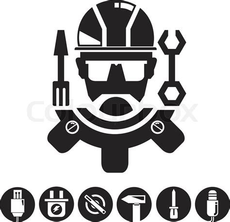 Engineering Tools Buttons Stock Vector Colourbox