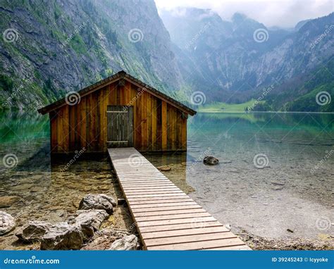 Boathouse At Obersee Berchtesgaden Germany Stock Image Image Of