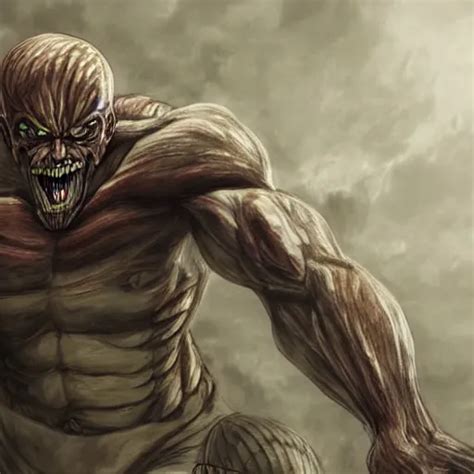 Realistic Armored Titan Rushing Through The Big Walls Stable