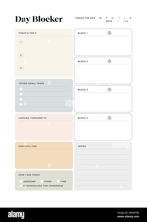 Time Blocking Planner Time Boxing Time Management Printable Planner