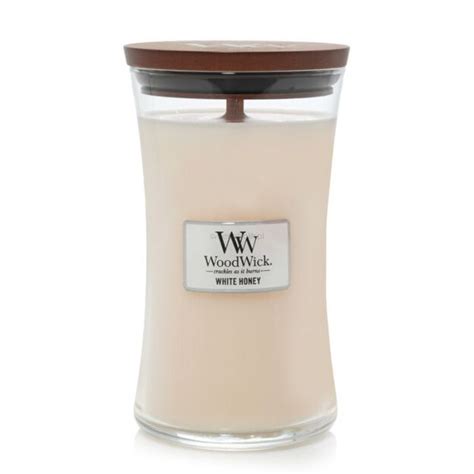 White Honey Woodwick Duża świeca Zapachowa Z Drewnianym Knotem