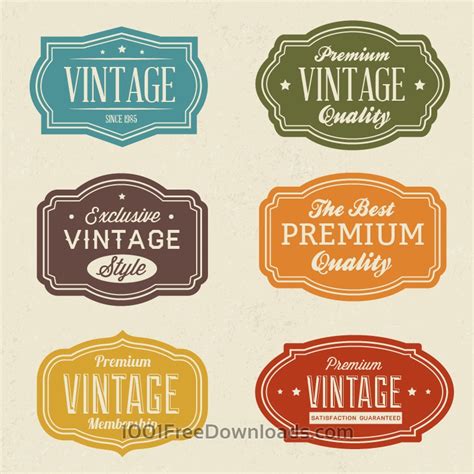Free Vectors Vintage Labels Set Abstract