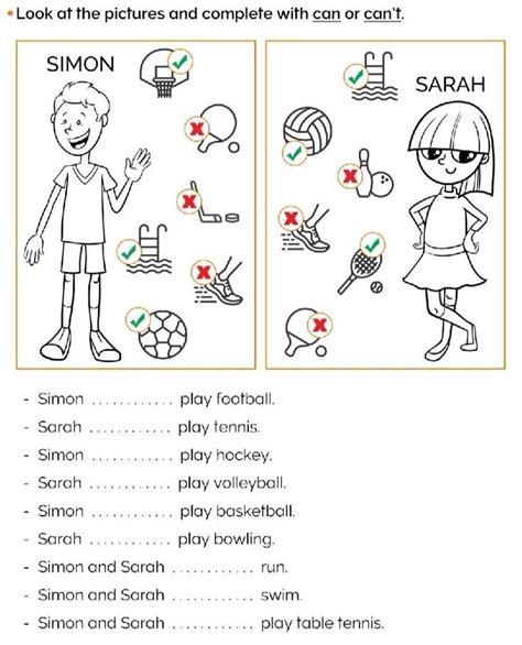 The Worksheet For Children To Learn How To Play Sports With Their Own Hands