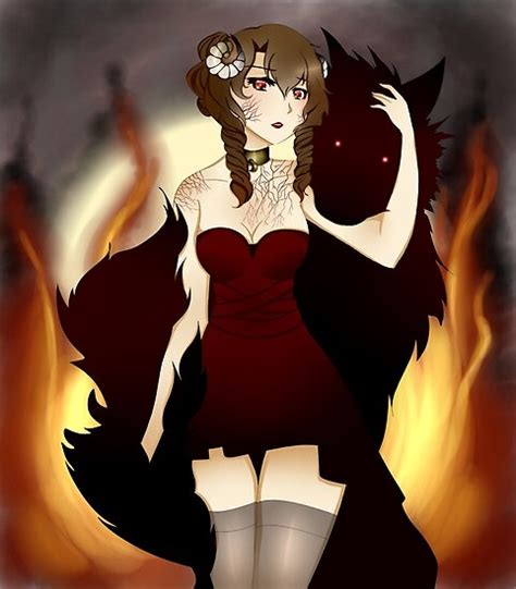 Original Character Demon Wolf Girl Art Posters By Omuneko Redbubble