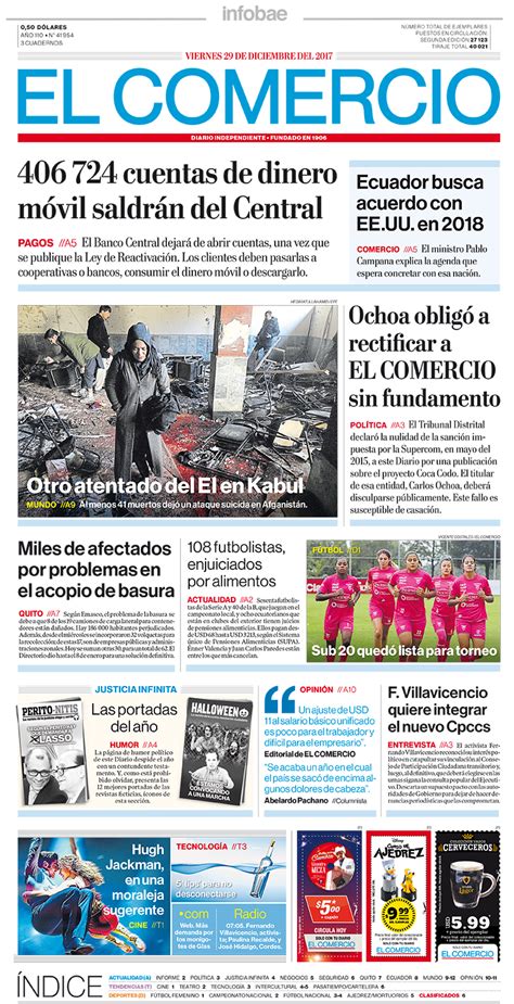 El Comercio Ecuador Viernes 29 De Diciembre De 2017 Infobae