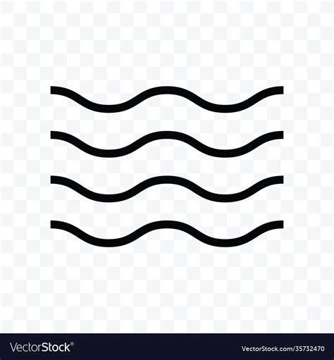 Wave Icon Isolated On Transparent Background Vector Image