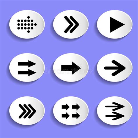 Set Of Arrows Buttons Icons Stock Vector Illustration Of Arrow