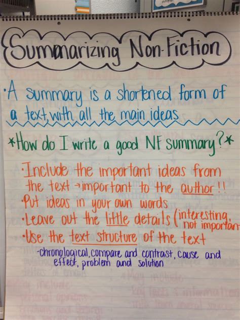 Summarizing Nonfiction Text Worksheet