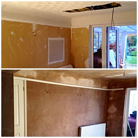 Design your individual baffle ceiling thanks to a multitude of possible radii, centre distances and sizes. Living Room With Curved Ceiling Re-Skim - MA Plastering ...