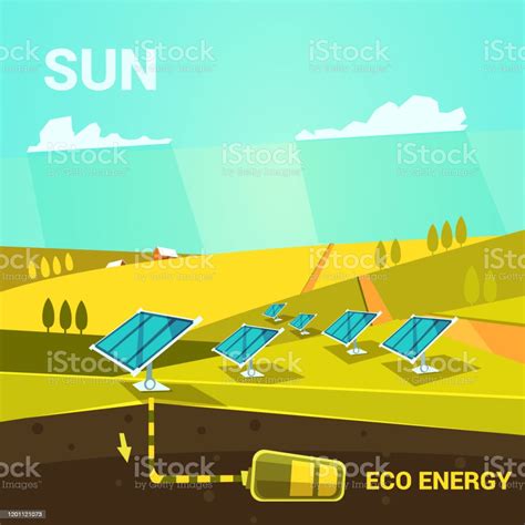 Ecological Energy Cartoon Retro 5 Stock Illustration Download Image