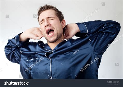 Portrait Sleepy Man Yawning Stock Photo 52354624 Shutterstock