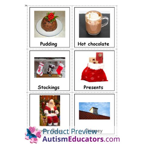 Winter And Christmas Vocabulary Cards For Autism And Special Ed Speech