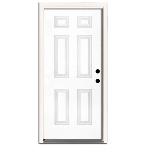 Steves And Sons 36 In X 80 In Element Series 6 Panel White Primed Left