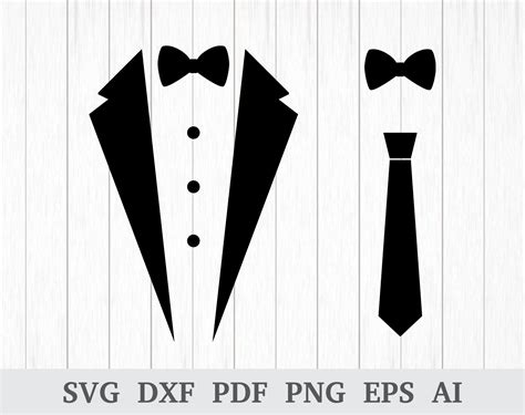 Tuxedo Svg Dxf Bow Tie Svg Wedding Svg  Suspenders Svg Tuxedo
