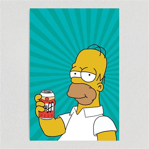 Homer Simpson Duff Beer Art Print Poster 12 X 18 Wall Art Buy Now