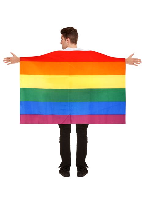 Rainbow Gay Pride Lgbtq Flag Cape 5ft X 3ft Fancy Dress And Sporting Events Accessory