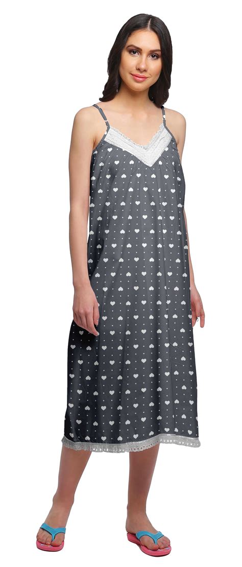 Moomaya Womens Printed Spaghetti Strap Nightdress Sleepwear Gown Bt 530f Ebay