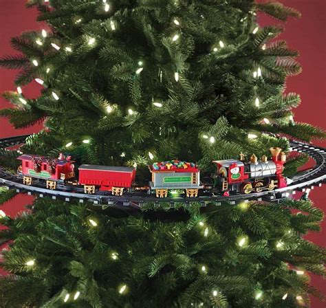 Toy Train Set Around Christmas Tree Toywalls