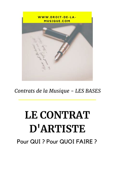 Contrats De La Musique Le Contrat Dartiste Musique Industrie