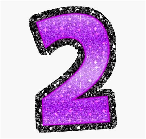 Purple Glitter Number 2 Free Transparent Clipart Clipartkey