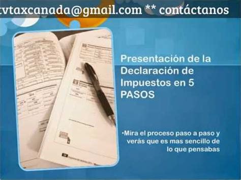 Usted puede presentar su declaración de impuestos por correo postal, a través de un sitio web o software ya sea que deba impuestos o esté esperando un reembolso, puede averiguar el estado de su use la herramienta para verificar el estado de su reembolso del servicio de impuestos internos. Cómo presentar mi Declaración de Impuestos en Canadá? 5 ...