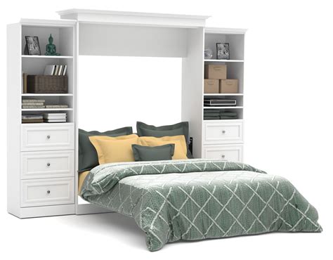 Versatile White 115 Drawer Storage Queen Wall Bed From Bestar 40883