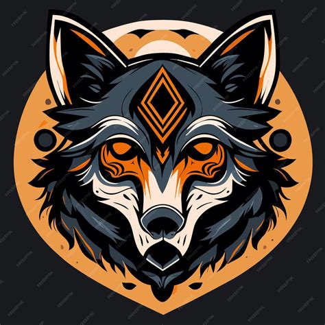 Premium Vector Wolf Skull Retro Badge Vector Illustration