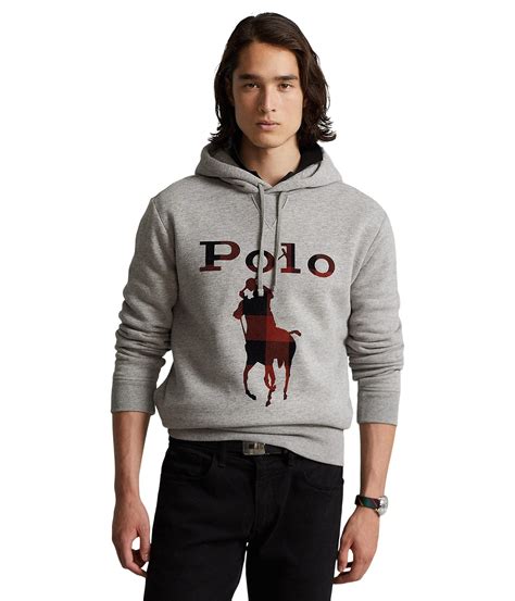 Polo Ralph Lauren Big Pony Logo Fleece Hoodie In Gray For Men Lyst