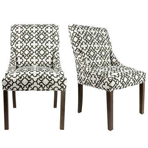 Contemporary Style Patterned Fabric Upholstered Double Dow Dining