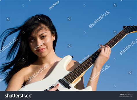 Nude Girl Playing Music On Guitar Stock Photo 6382153 Shutterstock