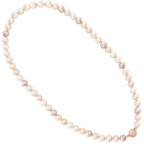 Natural Freshwater Blush Pink Pearl Necklace With Sterling Silver Ball