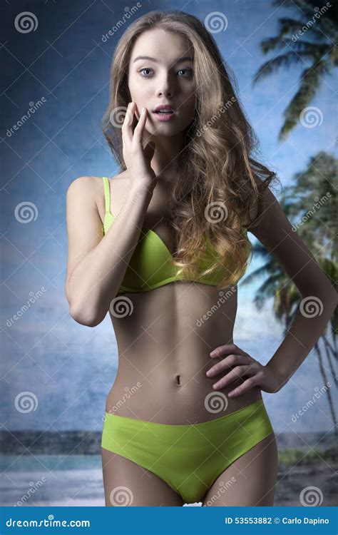 Mooi Meisje In Bikini Stock Foto Image Of Ontspanning