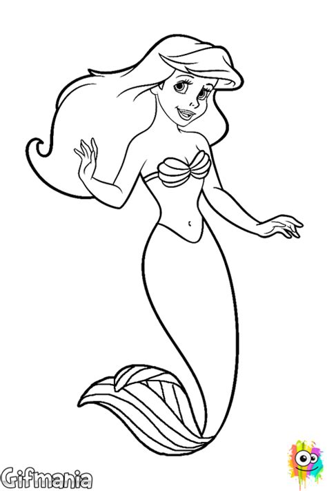 Dibujo De Sirenita Ariel Para Colorear Mermaid Coloring Book Disney