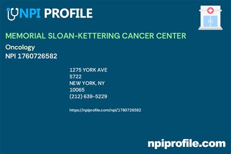Memorial Sloan Kettering Cancer Center Npi 1760726582 Cliniccenter