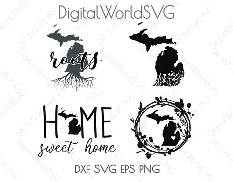Michigan State Digital File Svg Png Dxf Eps Cut File For Etsy