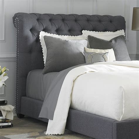 Liberty Furniture Chesterfield Dark Gray Queen Linen Upholstered