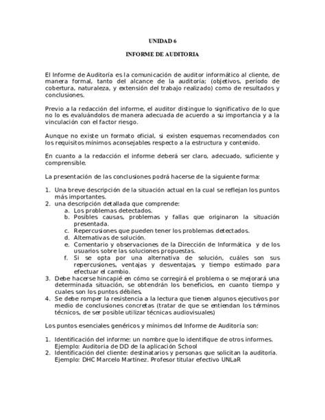 Doc Unidad 6 Informe De Auditoria Carolina Vega