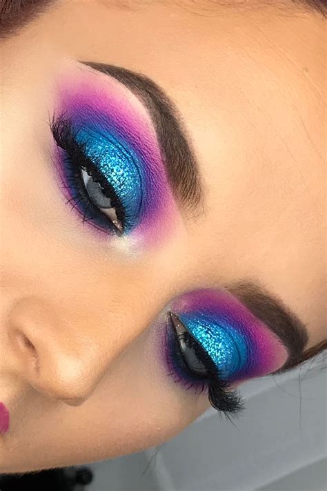 Whether putting on single strokes or doing. Pink and blue smokey eyes! Mermaize | Makeup, Blue smokey ...