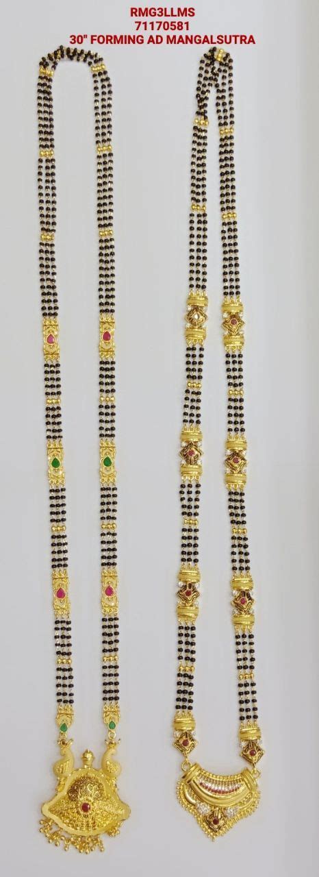 May Contain Ad Stone Meena Golden Gold Mangalsutra Rs 900 Piece Id