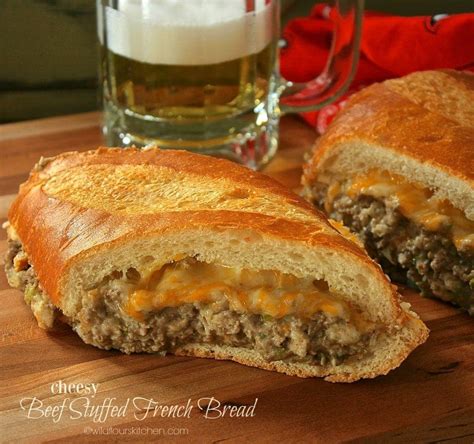 Cheesy Beef Stuffed French Bread Wildflour S Cottage Kitchen