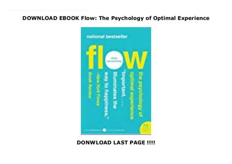 Download Ebook Flow The Psychology Of Optimal Experience
