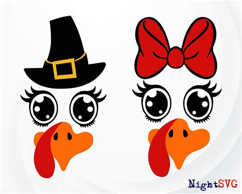 Baby Turkey Face Svg Thanksgiving Svg Girl Turkey Face With Etsy