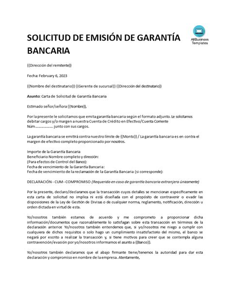 Carta De Garantia Ejemplos Sample Site F