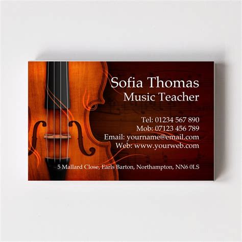 Customize your business cards with dozens of themes, colors, and styles to make an impression. Music Teacher Templated Business Card 2 - Able Labels