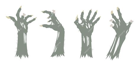 premium vector cartoon zombie arms halloween creepy bony hands living dead monsters scrawny